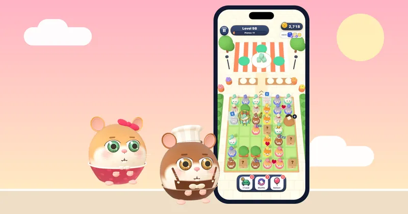 Hamster Jam gameplay on iPhone with hungry hamsters in a jam, a fun game to play when bored