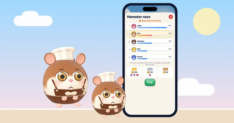 Calm Hamster Jam puzzle on an iPhone, a gentle focus tool to help calm anxiety fast