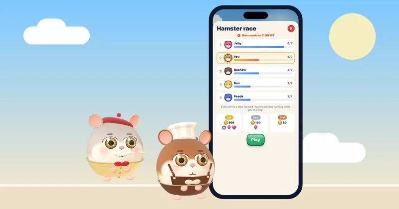 밤에 복잡한 생각을 가라앉힐 때 함께하기 좋은 아늑한 게임 Hamster Jam 화면