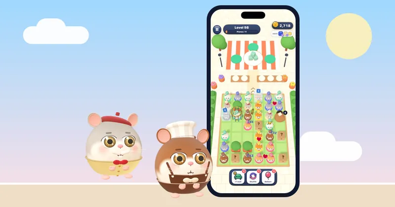 A short, calm puzzle game played on a phone during a quick work break