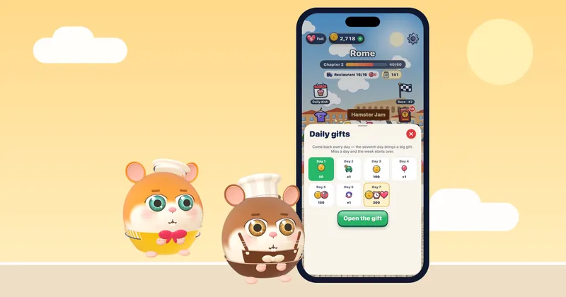 Playing a quick Hamster Jam level one-handed on an iPhone, a great short game for your commute