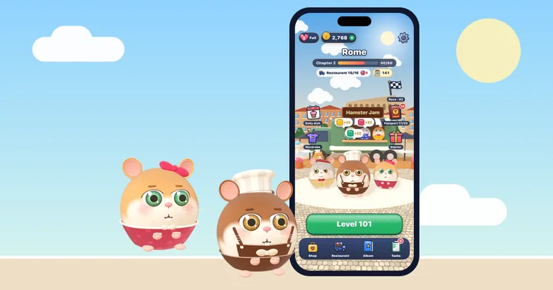 A cozy offline puzzle game being played on a phone during a long car ride