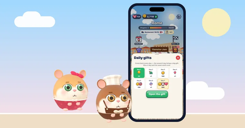 لعبة Hamster Jam على iPhone كبديل هادئ عن التمرير اللانهائي