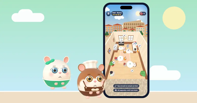 سباق هامستر في وضع اللعب الحر من Hamster Jam على iPhone