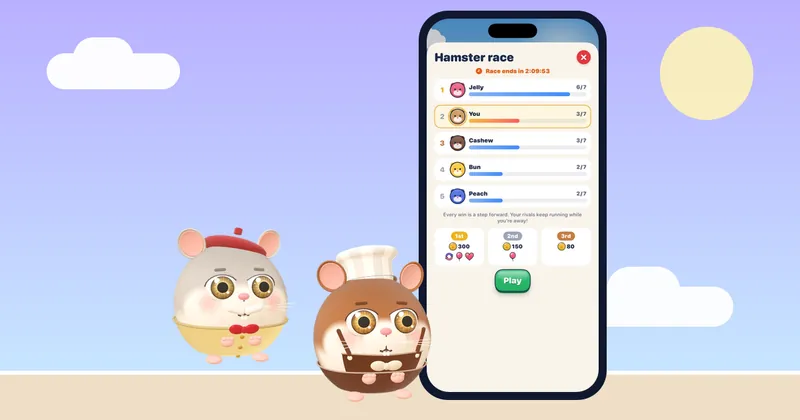 Hamster Jam home screen, a calm iPhone game without pressure or constant ads