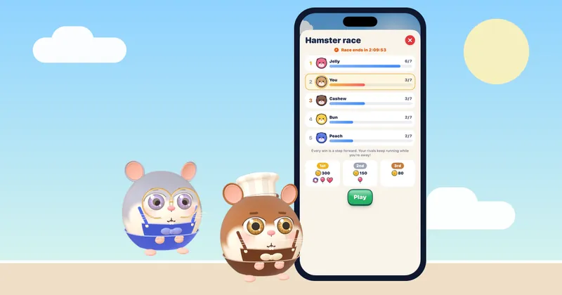 비 오는 날 집에서 즐기기 좋은 아늑한 게임 Hamster Jam 홈 화면