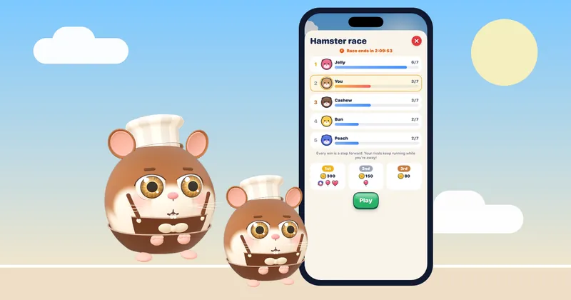 Cozy Hamster Jam puzzle on an iPhone, a calming micro-break for stress relief at work