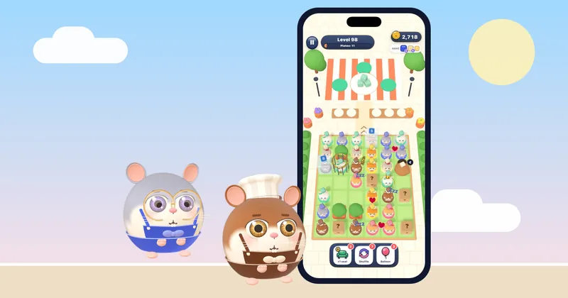 Cozy Hamster Jam puzzle glowing softly on an iPhone, part of an evening routine to unwind before bed