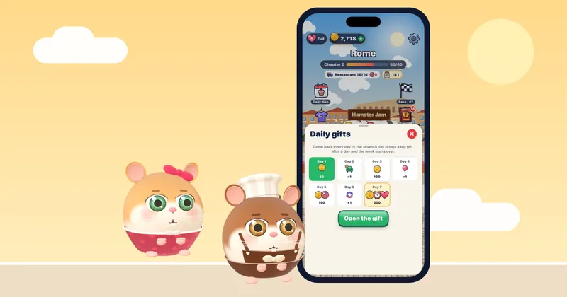 Hamster Jam gameplay showing the just-one-more pull of an addictive puzzle game